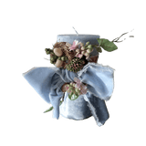 SK COLLECTION - Blue Ribbon Blue Pillar Candle