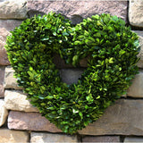 Real Preserved Boxwood Wreath Heart - 16"