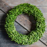 Real Preserved Boxwood Wreath Country Manor Circle - 14"