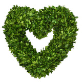 Real Preserved Boxwood Wreath Heart - 16"