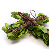 Real Preserved Boxwood Wreath Cross - 8x6"