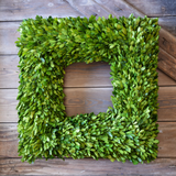 Real Preserved Boxwood Wreath Country Manor Square - 20"
