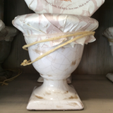Urn Candle - Tuscan Signature Ivory Cream Crackle - Orange Vanilla, Large