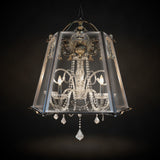 St. Michel Hanging Crystal and Iron Chandelier