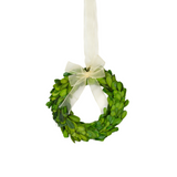 Real Preserved Boxwood Mini Wreath with Ribbon - 8"