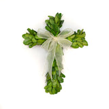Real Preserved Boxwood Wreath Cross - 8x6"