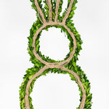 Real Preserved Boxwood Easter Rabbit Wreath - 27" Plaid Ribbon