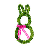 Real Preserved Boxwood Easter Rabbit Wreath - 27" Pink