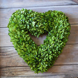 Real Preserved Boxwood Wreath Heart - 16"