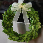 Real Preserved Boxwood Wreath with Ribbon 8"